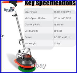 Commercial Floor Scrubber Machine, Heavy Duty Orbital Floor Cleaner, Multi-Funct