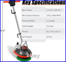 Commercial Floor Scrubber Machine with Brushes and Pads, Heavy Duty Floor Buf Commercial Floor Scrubber Machine with Brushes and Pads, Heavy Duty Floor Buf