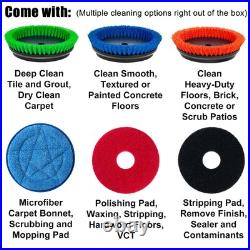 Commercial Floor Scrubber Machine with Brushes and Pads, Heavy Duty Floor Cle