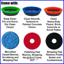 Commercial Floor Scrubber Machine with Brushes and Pads, Heavy Duty Floor Cle