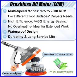 Commercial Floor Scrubber Machine with Brushes and Pads, Heavy Duty Floor Cle