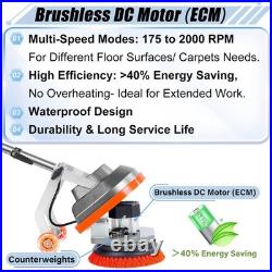 Commercial Floor Scrubber Machine with Brushes and Pads, Heavy Duty Floor Cle Commercial Floor Scrubber Machine with Brushes and Pads, Heavy Duty Floor Cle
