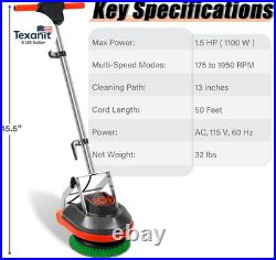 Commercial Floor Scrubber Machine with Brushes and Pads, Heavy Duty Floor Cleane
