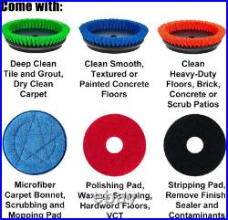 Commercial Floor Scrubber Machine with Brushes and Pads, Heavy Duty Floor Cleane