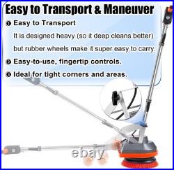 Commercial Floor Scrubber No Kneeling Cleaning with Brushes Pads