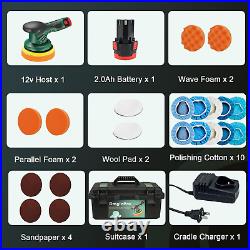 Cordless Buffer Polisher for Car with 1PCS 2600Mah Battery, 6 Variable Speed 5000