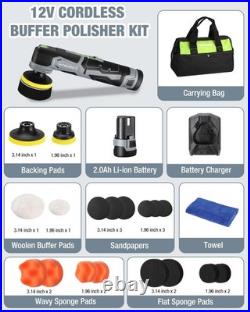 Cordless Mini Buffer Polisher, 12V Buffer Polisher for Car Detailing, 5 Variable