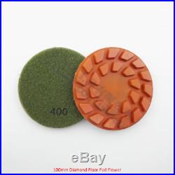 DIATOOL 9pcs Flower diamond floor polishing pads#400 Dia 4 inch polisher disc