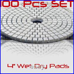 Diamond Polishing Pads 4 Inch 100 piece Set Wet Dry For Granite Concrete Marble