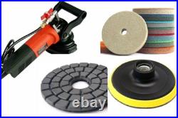 Diamond pads sponge fiber 38pcs + wet polisher stone granite glass marble floor