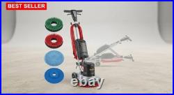 Floor Scrubber Machine 43 FT Cord 3 Pads 3 Brushes Heavy Duty Electric