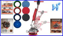 Floor Scrubber Machine 43 FT Cord 3 Pads 3 Brushes Heavy Duty Electric