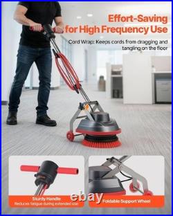 Floor Scrubber Machine 43 FT Cord 3 Pads 3 Brushes Heavy Duty Electric