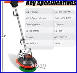 HHQ Commercial Floor Scrubber Machine, 13 Heavy Duty Orbital Floor Cleaner B