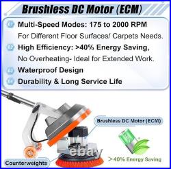 HHQ Commercial Floor Scrubber Machine, 13 Heavy Duty Orbital Floor Cleaner B