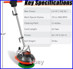 HHQ Commercial Floor Scrubber Machine, 13 Heavy Duty Orbital Floor Cleaner Buff