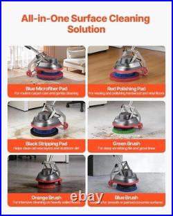 Heavy Duty Corded Floor Scrubber with 1900 RPM Complete Cleaning Solution