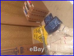 Heavy mop heads, 3 case of buffer pad, mop handle, floor caution signs and 2 d