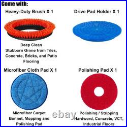 Hhq 15 Floor Buffer Machine Commercial Floor Scrubber Machine Brushes And Pads