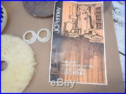 JC PENNY rug & floor conditioner polisher shampooer brushes pads stand 1973 VG