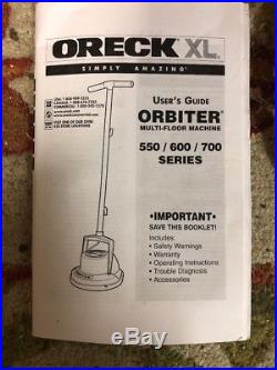 Mint ORECK XL Pro ORBITER FLOOR POLISHER MACHINE ORB550MB Brushes, Polisher, Pads