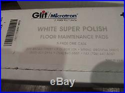 New CASE OF 5 GLIT MICROTRON White Floor Buffer Super High Polish Pad 13