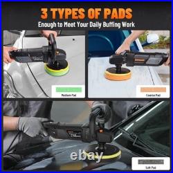 PLS03A Buffer Polisher Kit for Car, 12.5 Amp 6 Inch/7 Inch Rotary Car Polisher