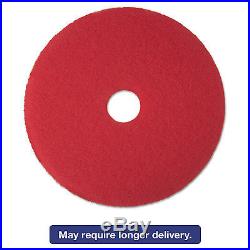 Red Buffer Floor Pads 5100, Low-Speed, 13, 5/carton