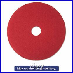 Red Buffer Floor Pads 5100, Low-Speed, 19, 5/Carton MMM08394