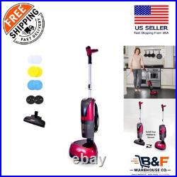 Stylish 4-in-1 Floor Polisher & Vacuum Efficient Cleaning Solution, Red Finish