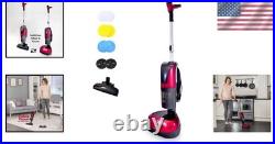 Stylish 4-in-1 Floor Polisher & Vacuum Efficient Cleaning Solution, Red Finish