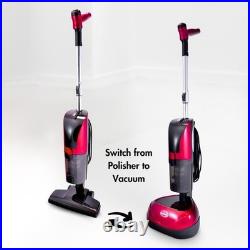 Stylish 4-in-1 Floor Polisher & Vacuum Efficient Cleaning Solution, Red Finish