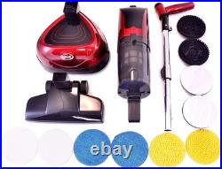 Stylish 4-in-1 Floor Polisher & Vacuum Efficient Cleaning Solution, Red Finish