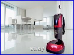 Stylish 4-in-1 Floor Polisher & Vacuum Efficient Cleaning Solution, Red Finish