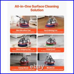 Uimoso Floor Scrubber Machine Cleaner with 3 Pads and Brushes for Polishing