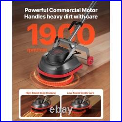 Uimoso Floor Scrubber Machine with Pads and Brushes for Cleaning and Polishing