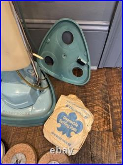 VTG ELECTROLUX B-8 Floor & Carpet Shampoo Polisher Buffer Lot + Pads & Brushes