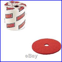 Value Kit 3m Buffer Floor Pad 5100 (MMM08395) and White 2-Ply Toilet Tissue, 4