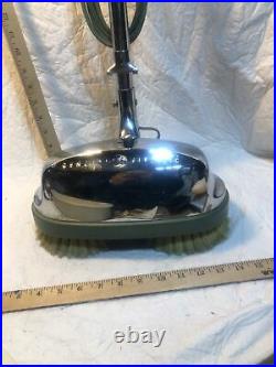 Vintage CHROME GE Floor Buffer Polisher General Electric with Pads, Manual Guard