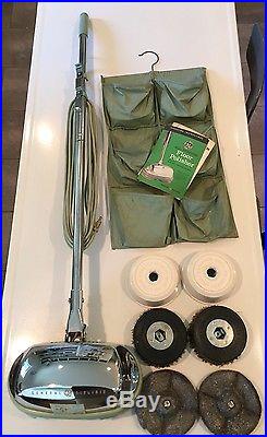 Vintage Chrome General Electric GE Floor Buffer Scrubber Polisher With Pads