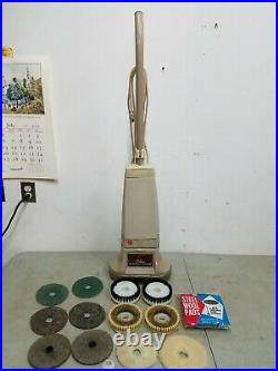 Vintage Hoover 5488 Deluxe Floor Shampoo Polisher with Brushes & Pads, Working