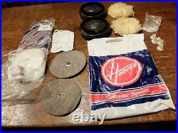 Vintage Hoover floor polisher attachments, polishing pads, brushes etc