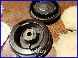 Vintage Hoover floor polisher attachments, polishing pads, brushes etc