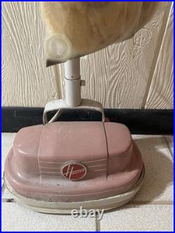 Vintage Pink Hoover Floor Polisher Scrubber Buffer Twin Brush TESTED With Pads