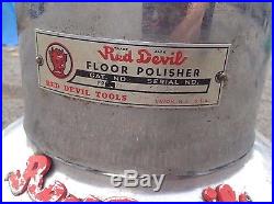 Vintage Red Devil All Commercial Chrome Floor Polisher WORKS Pads & Brushes