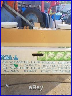Vtg Regina Heavy Duty Rug Shampooer Floor Polisher Scrubber Brushes Pads Box
