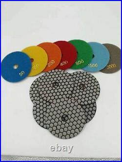 WET POLISHER GRINDER 15 PCS 7 masonry concrete floor marble stone polishing pad