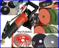 Wet Polisher 5mm Thick floor counter top 24 pad 3 buff 4 cup concrete granite