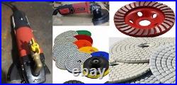 Wet Stone concrete Polisher 5 Polishing Pad 18+Grinding Cup Wheel granite floor