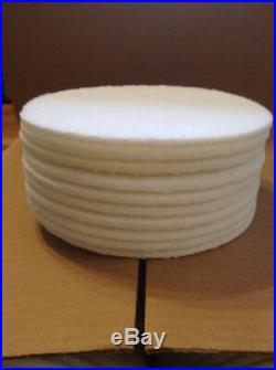 White Floor Pads 8 by 1/4 Floor Buffer Polisher Polish Pads PACK OF 10